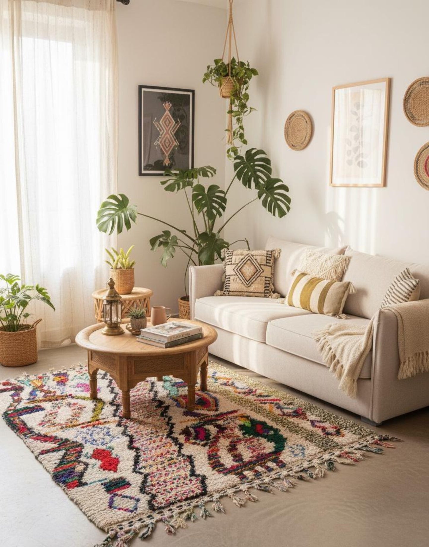 Tapis Amazigh Azilal – Multicolore (1m × 1,45m)