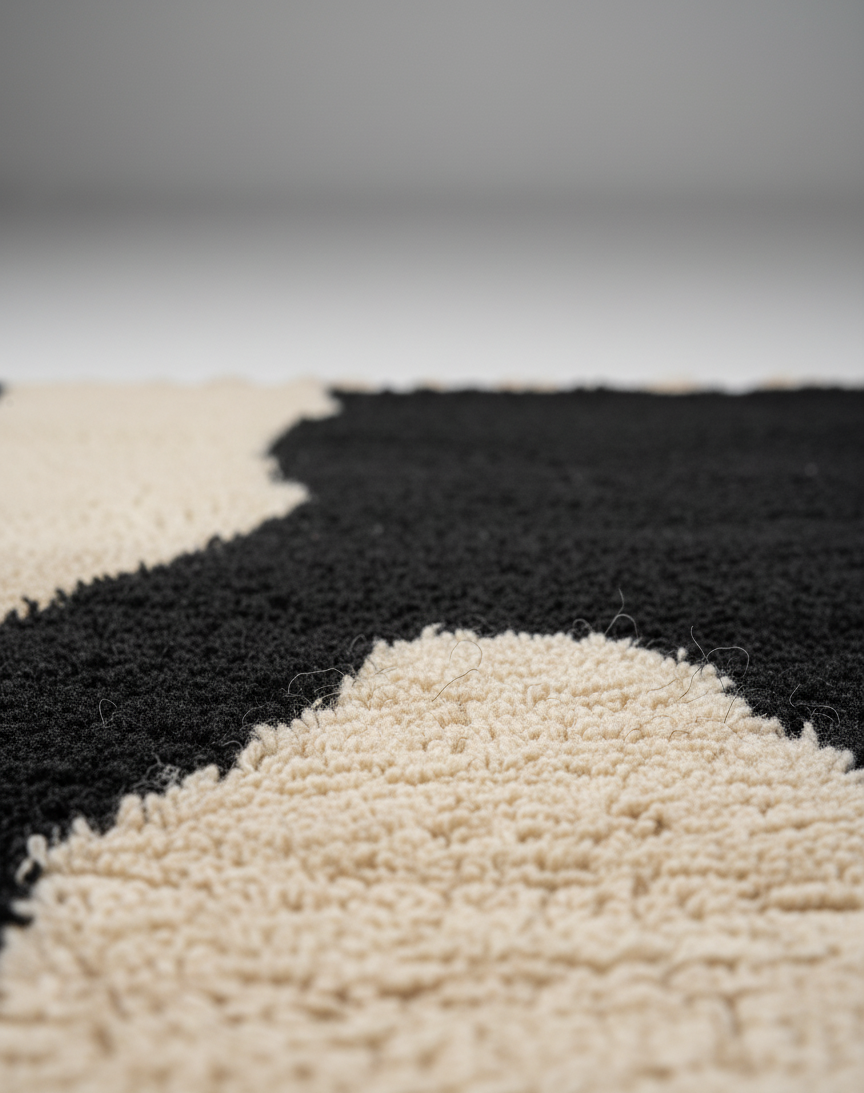 Akal - Tapis artisanal Noir & Sable (1m x 1.5m)