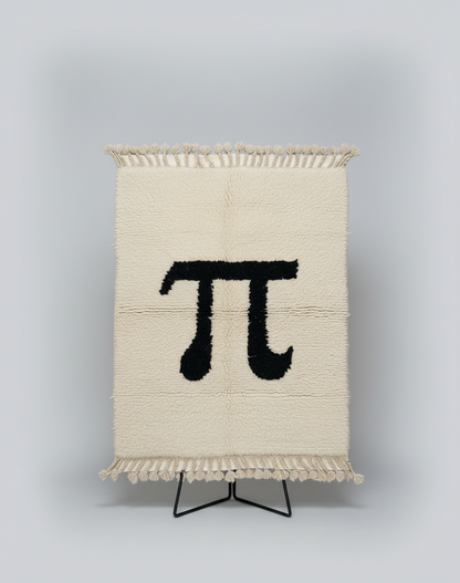 π Pi Équilibre – Tapis artisanal blanc & noir (1m x 1.5m)