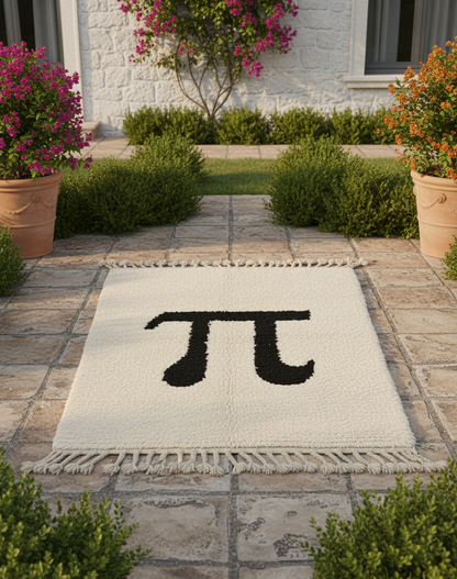 π Pi Équilibre – Tapis artisanal blanc & noir (1m x 1.5m)