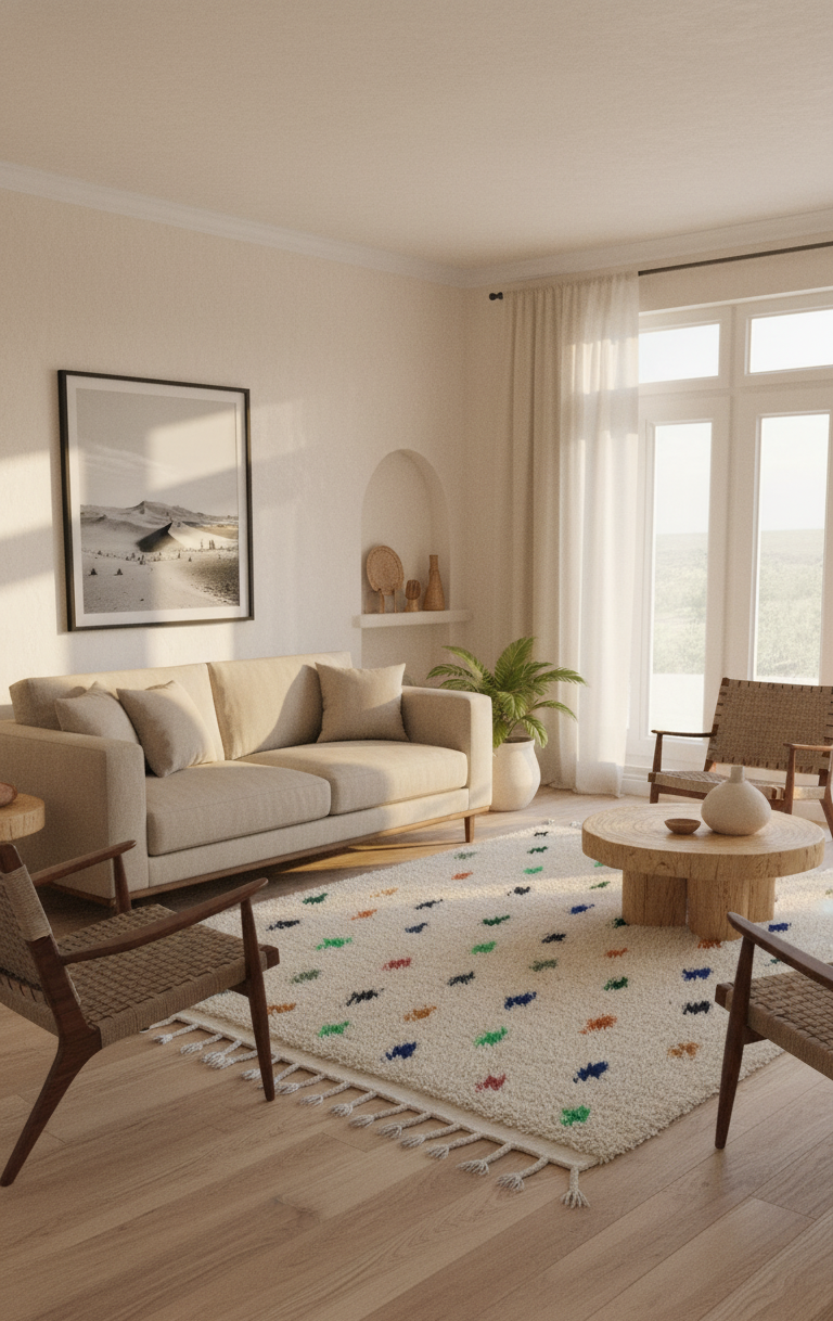 Forest Dot  Tapis à Motifs Multicolores (1m x 1.5m)