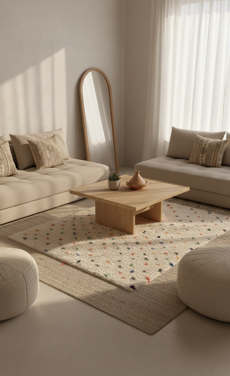 Rainbow Sprinkle – Tapis Artisanal en petits points colorés (1m x 1.5m)