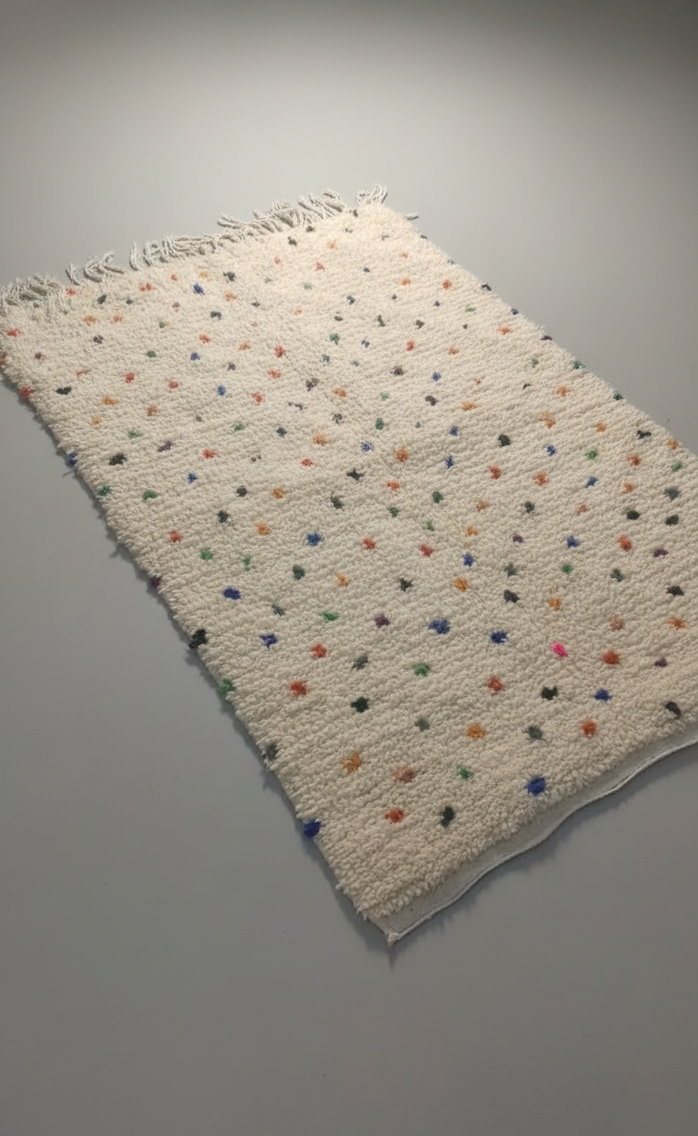 Rainbow Sprinkle – Tapis Artisanal en petits points colorés (1m x 1.5m)