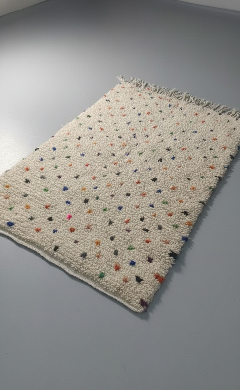 Rainbow Sprinkle – Tapis Artisanal en petits points colorés (1m x 1.5m)