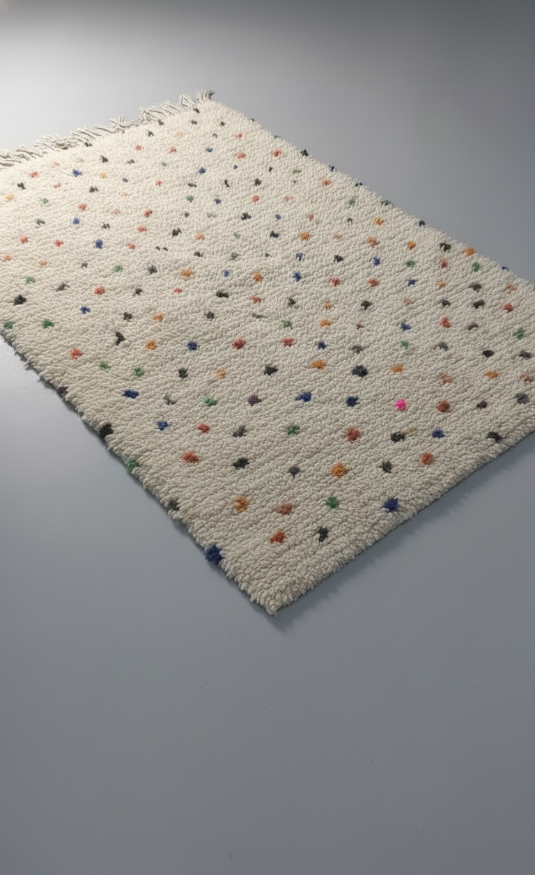 Rainbow Sprinkle – Tapis Artisanal en petits points colorés (1m x 1.5m)