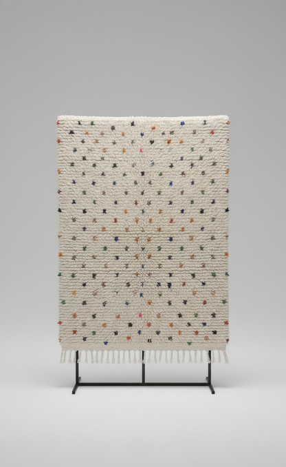 Rainbow Sprinkle – Tapis Artisanal en petits points colorés (1m x 1.5m)