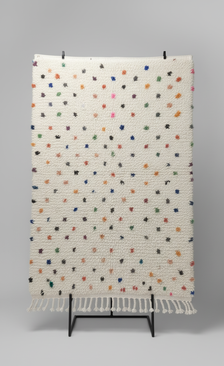 Rainbow Sprinkle – Tapis Artisanal en petits points colorés (1m x 1.5m)