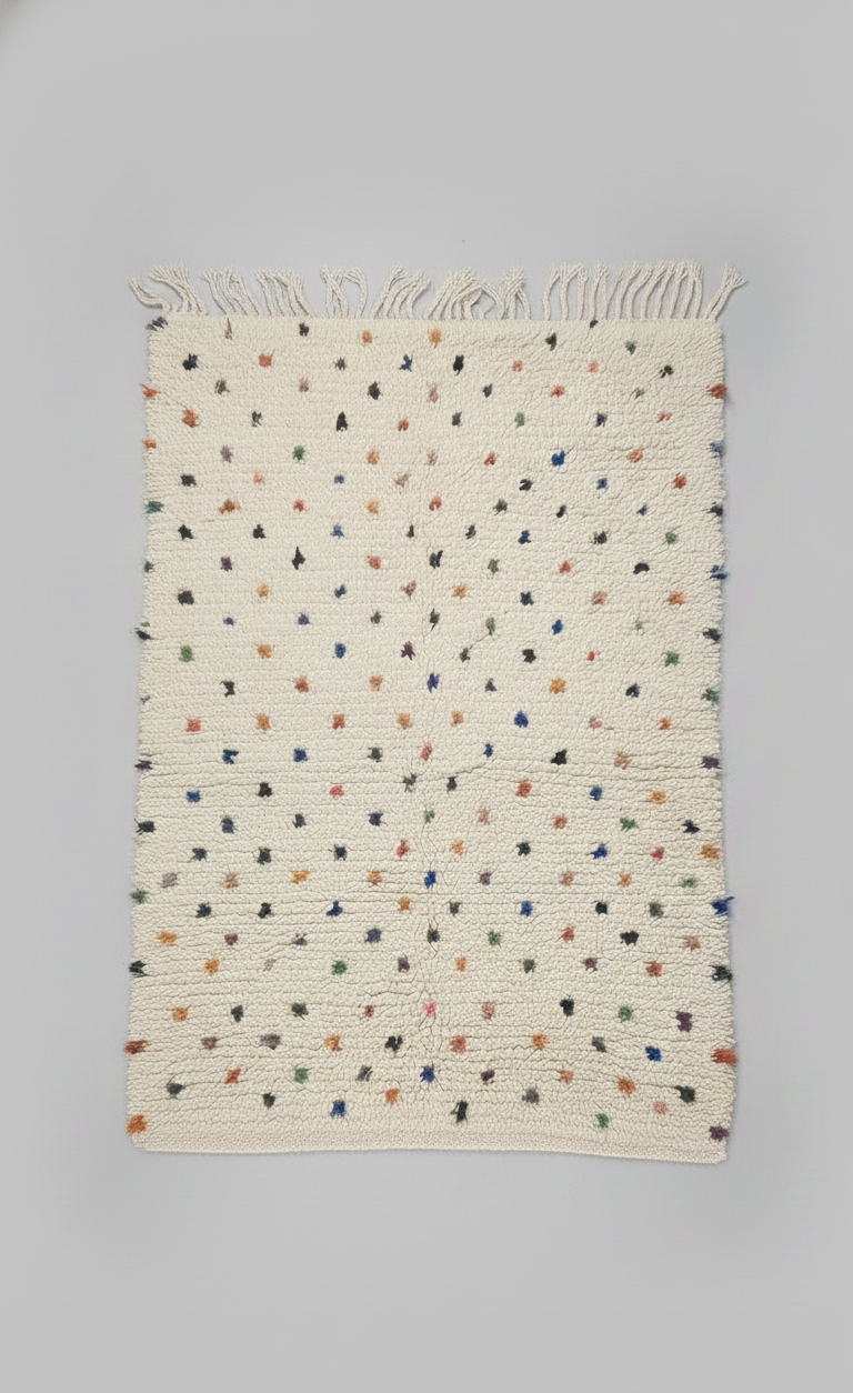 Rainbow Sprinkle – Tapis Artisanal en petits points colorés (1m x 1.5m)