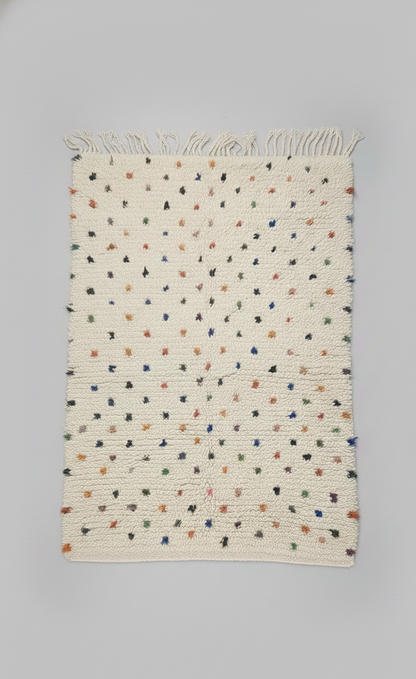 Rainbow Sprinkle – Tapis Artisanal en petits points colorés (1m x 1.5m)