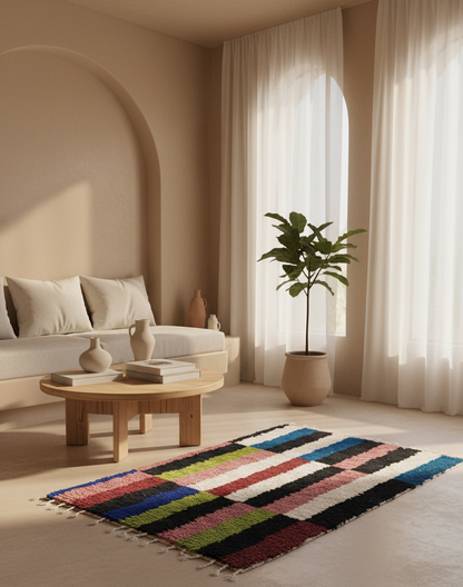 Terra Chroma – Tapis Artisanal Multicolore (1m x 1.5 m)