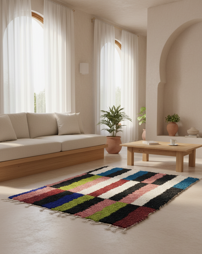 Terra Chroma – Tapis Artisanal Multicolore (1m x 1.5 m)