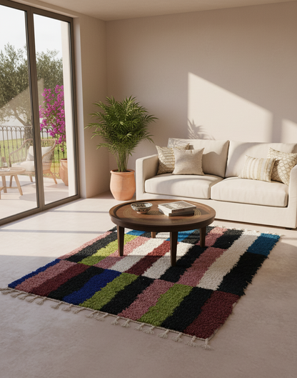 Terra Chroma – Tapis Artisanal Multicolore (1m x 1.5 m)