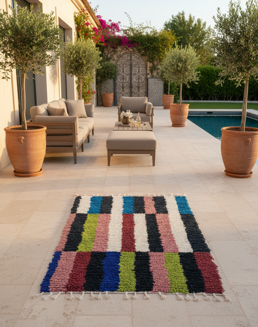 Terra Chroma – Tapis Artisanal Multicolore (1m x 1.5 m)