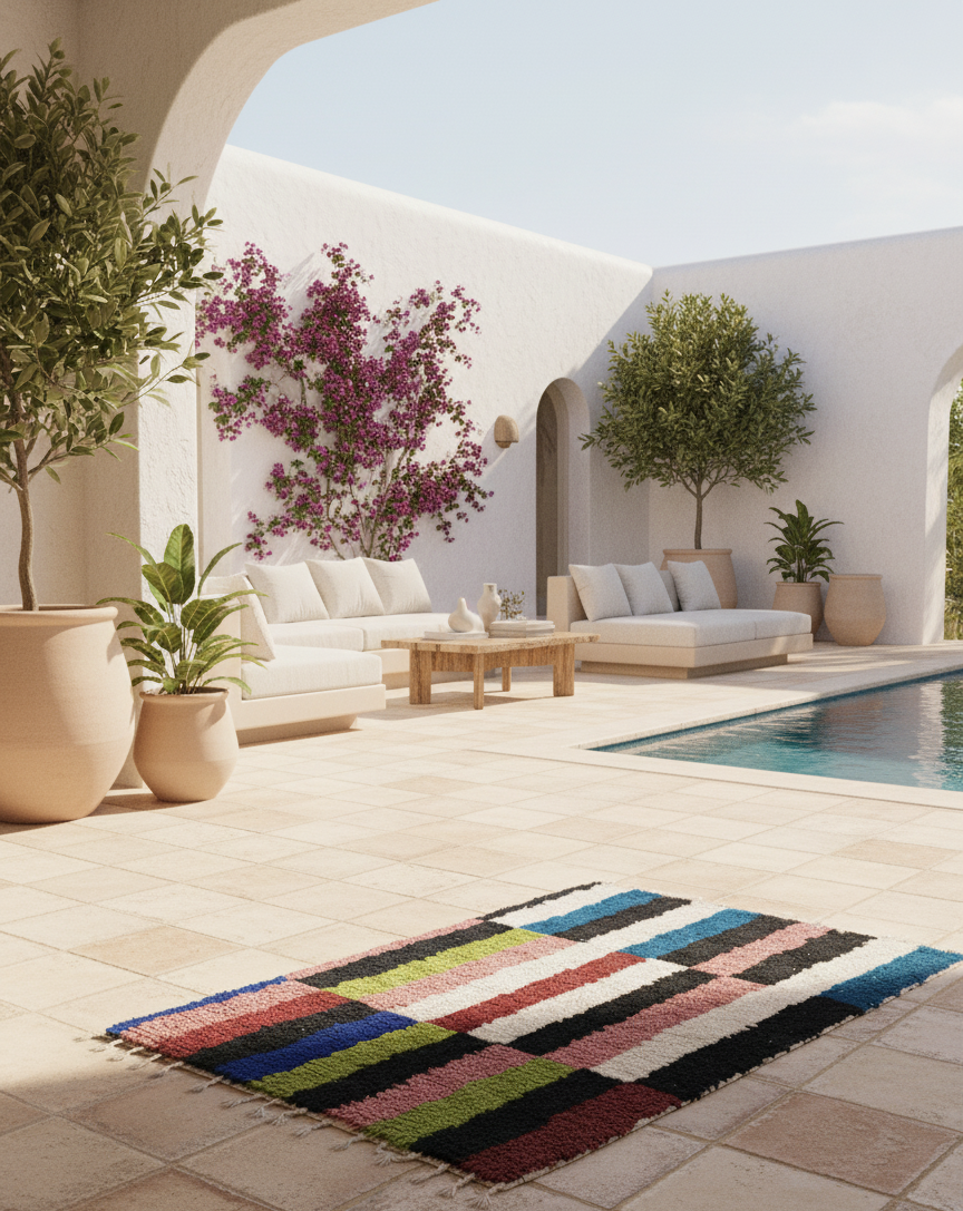 Terra Chroma – Tapis Artisanal Multicolore (1m x 1.5 m)