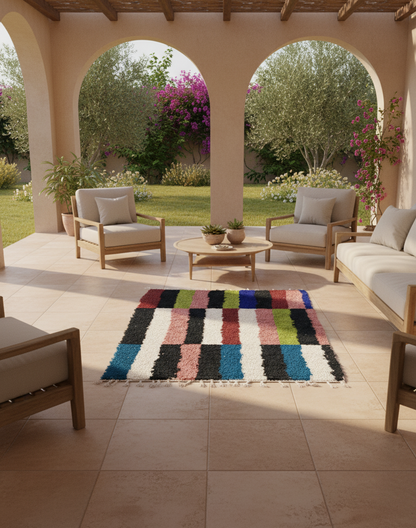 Terra Chroma – Tapis Artisanal Multicolore (1m x 1.5 m)