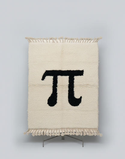 π Pi Équilibre – Tapis artisanal blanc & noir (1m x 1.5m)
