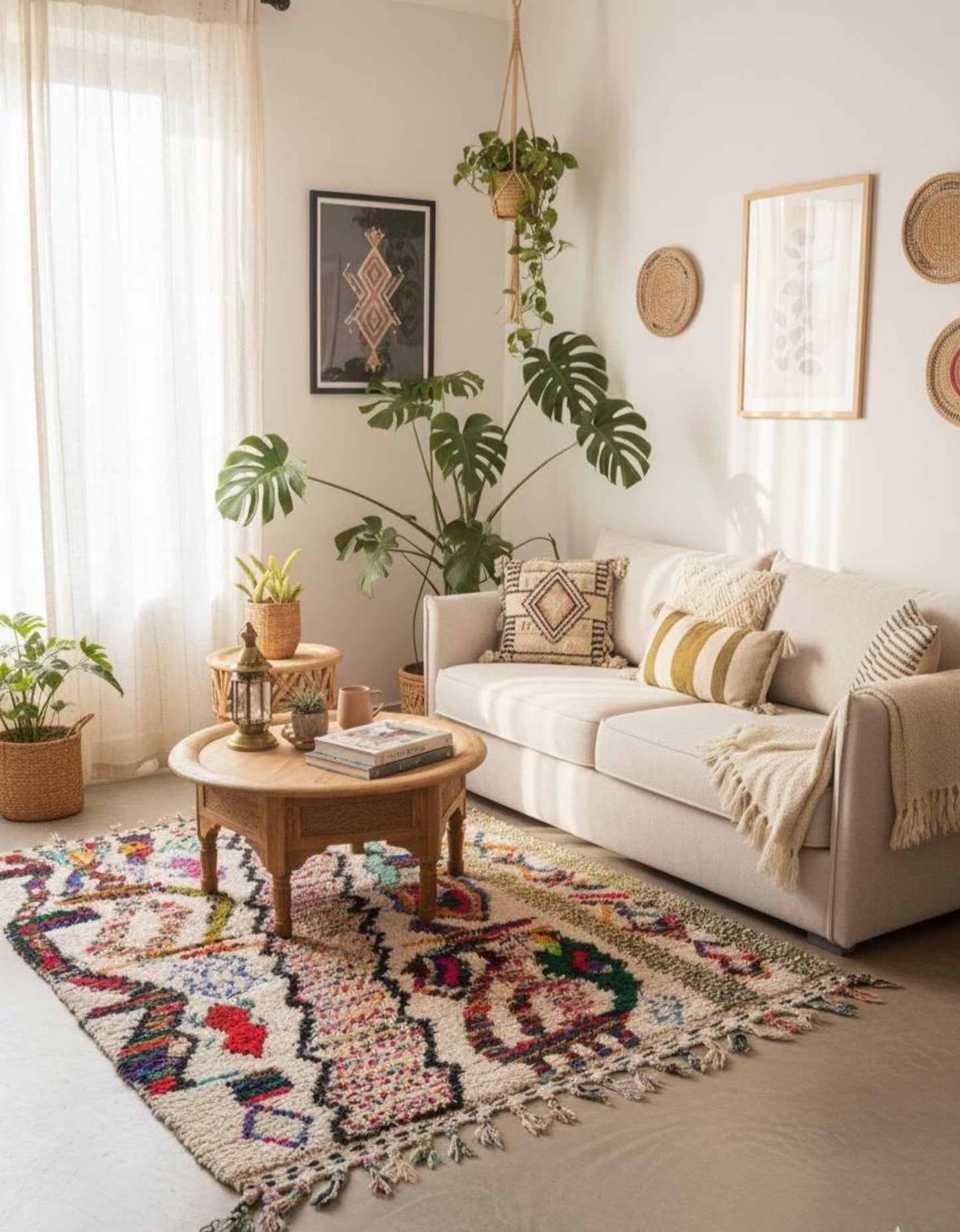 Tapis Amazigh Azilal – Multicolore (1m × 1,45m)