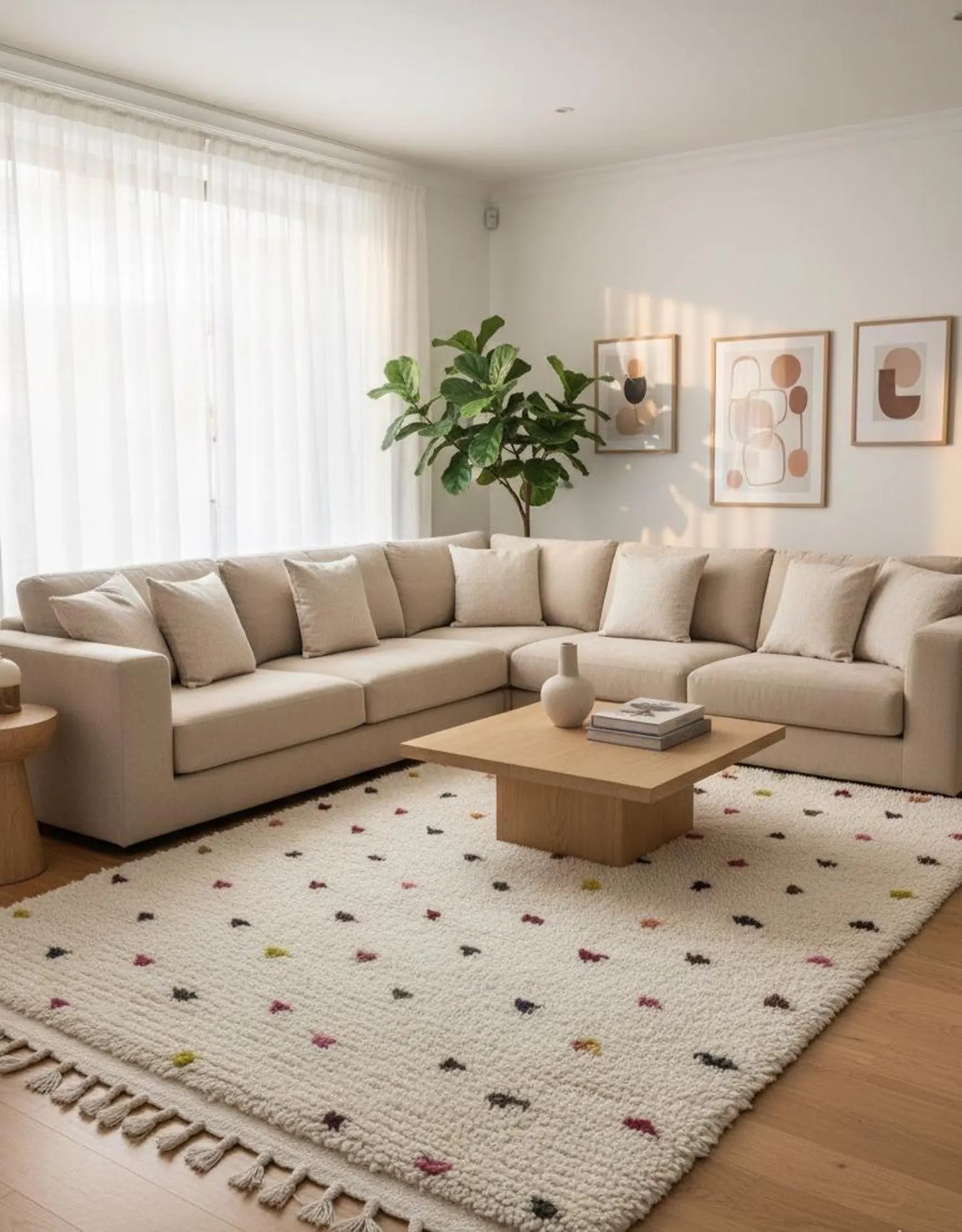 Tapis Moucheté Multicolore (1m × 1,57m)