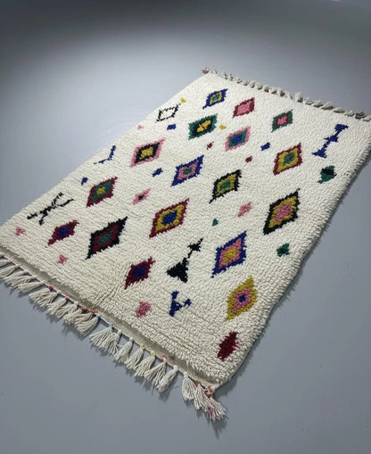 Tapis Azilal Multicolore – Géométrique (1m× 1,65 m)