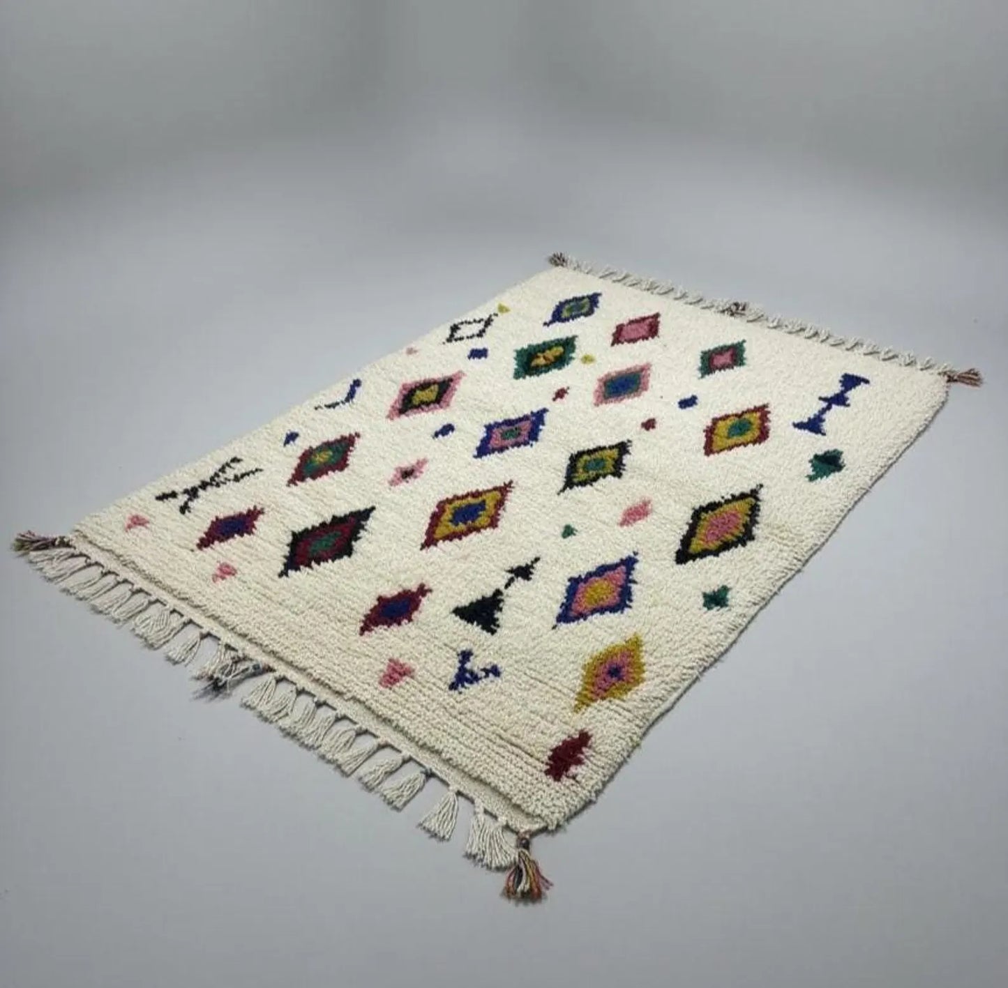 Tapis Azilal Multicolore – Géométrique (1m× 1,65 m)