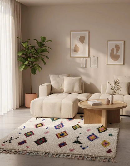 Tapis Azilal Multicolore – Géométrique (1m× 1,65 m)