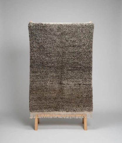 Tapis Marron Marmoucha – 100 % Laine Non Teinte (1.1m × 1,9m)