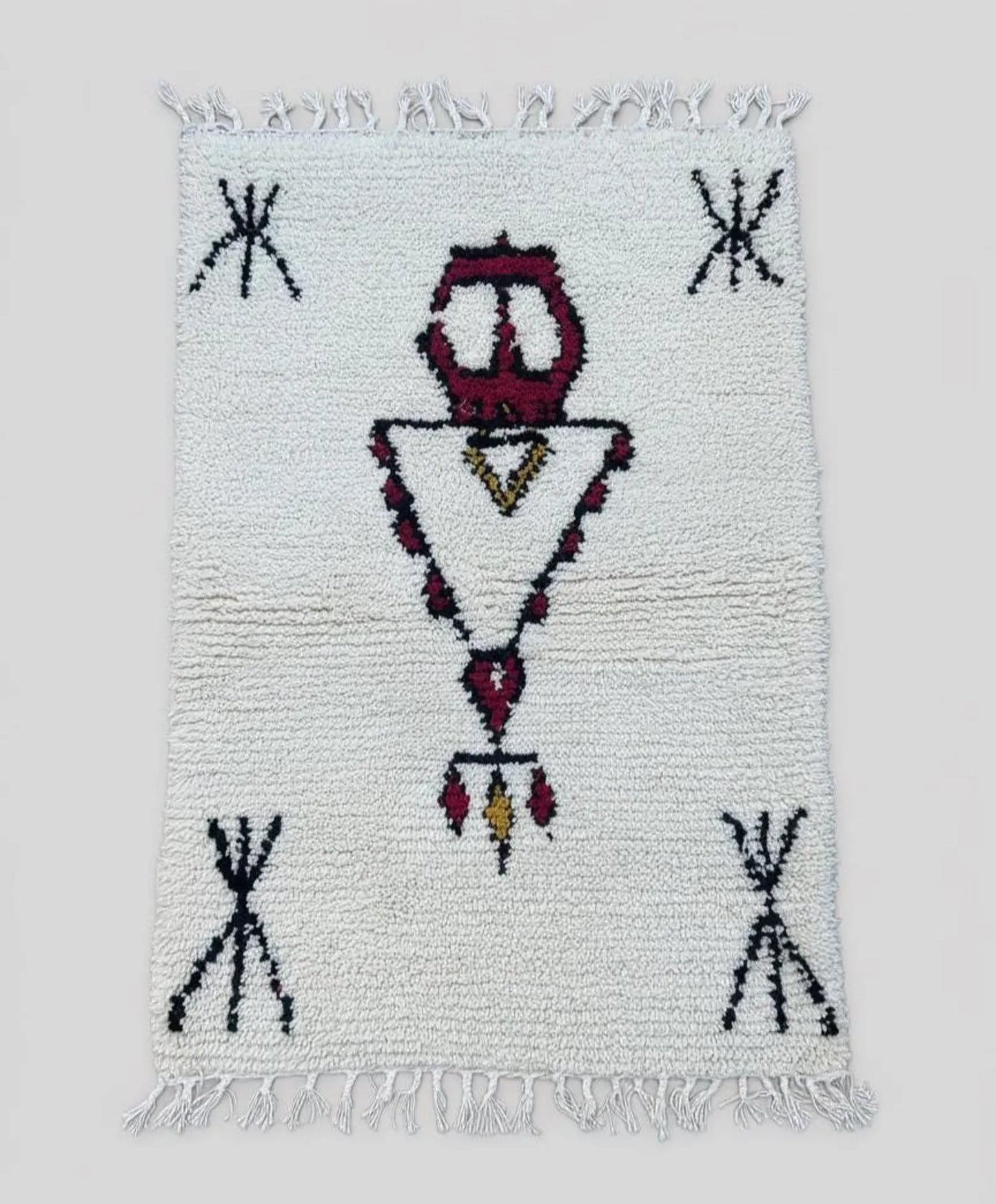 Tapis Amazigh – Symboles Yaz & Tazerzit (1m × 1,56 m)