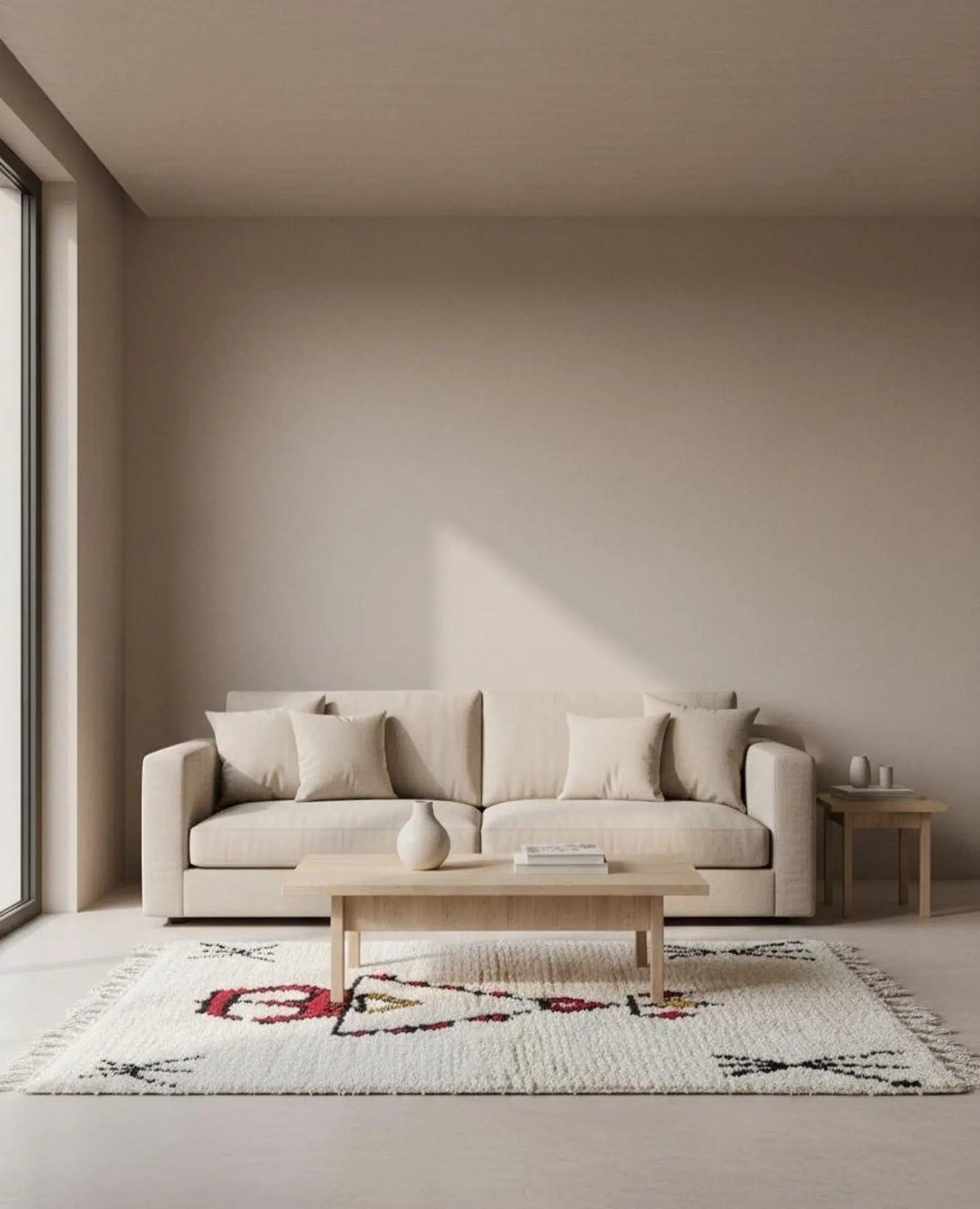 Tapis Amazigh – Symboles Yaz & Tazerzit (1m × 1,56 m)