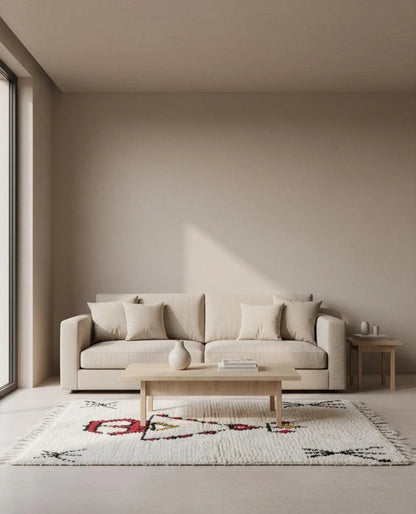 Tapis Amazigh – Symboles Yaz & Tazerzit (1m × 1,56 m)