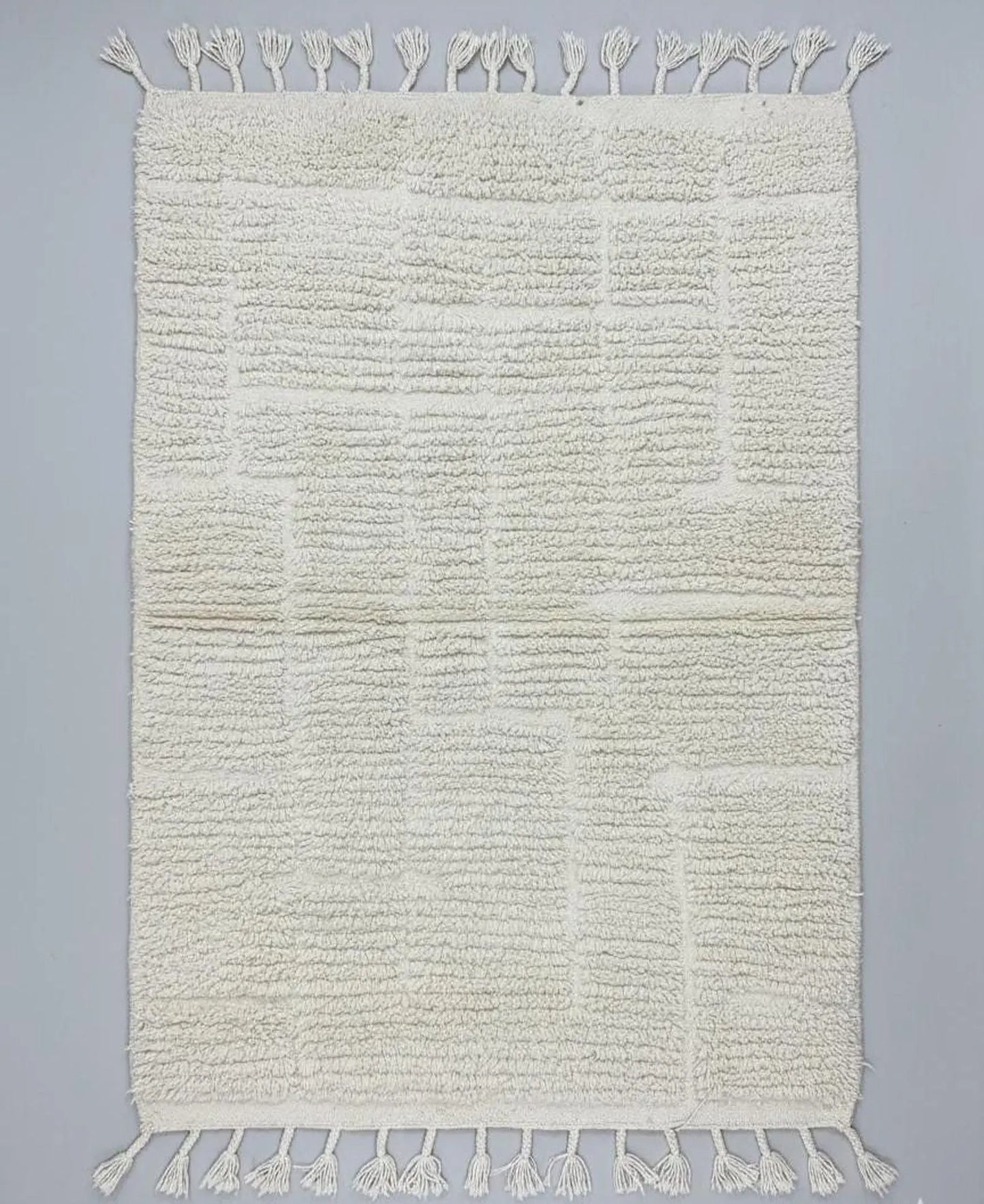 Tapis Blanc – Géométrique – Style Minimaliste (1m × 1,5m)