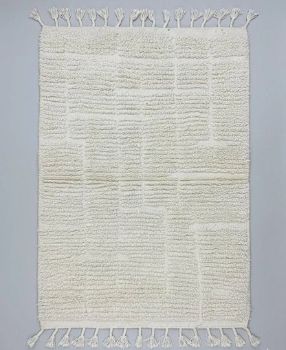Tapis Blanc – Géométrique – Style Minimaliste (1m × 1,5m)