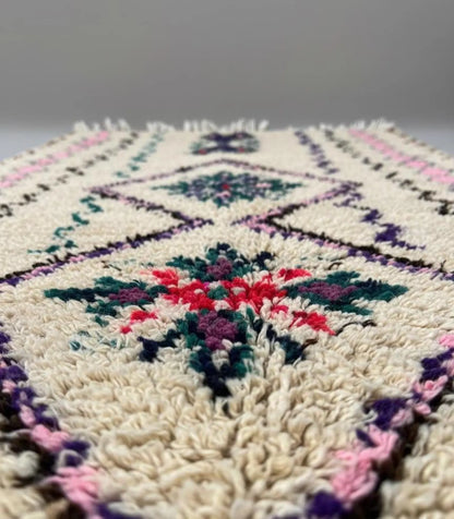 Tapis Amazigh Azilal en Laine – Motifs Géométriques (1×1,9 m)