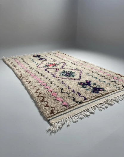Tapis Amazigh Azilal en Laine – Motifs Géométriques (1×1,9 m)