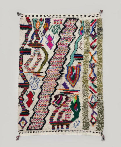 Tapis Amazigh Azilal – Multicolore (1m × 1,45m)