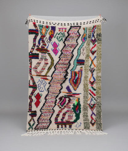 Tapis Amazigh Azilal – Multicolore (1m × 1,45m)