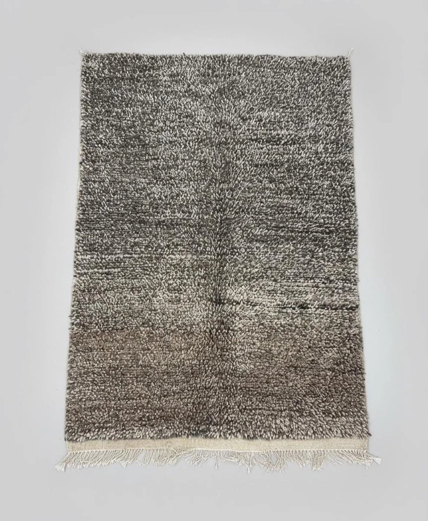 Tapis Marron Marmoucha – 100 % Laine Non Teinte (1.1m × 1,9m)