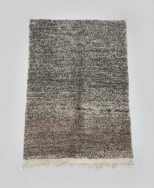 Tapis Marron Marmoucha – 100 % Laine Non Teinte (1.1m × 1,9m)