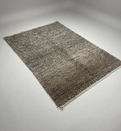 Tapis Marron Marmoucha – 100 % Laine Non Teinte (1.1m × 1,9m)