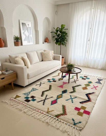 Tapis Géométrique Multicolore Amazighe  (1×1,5 m)