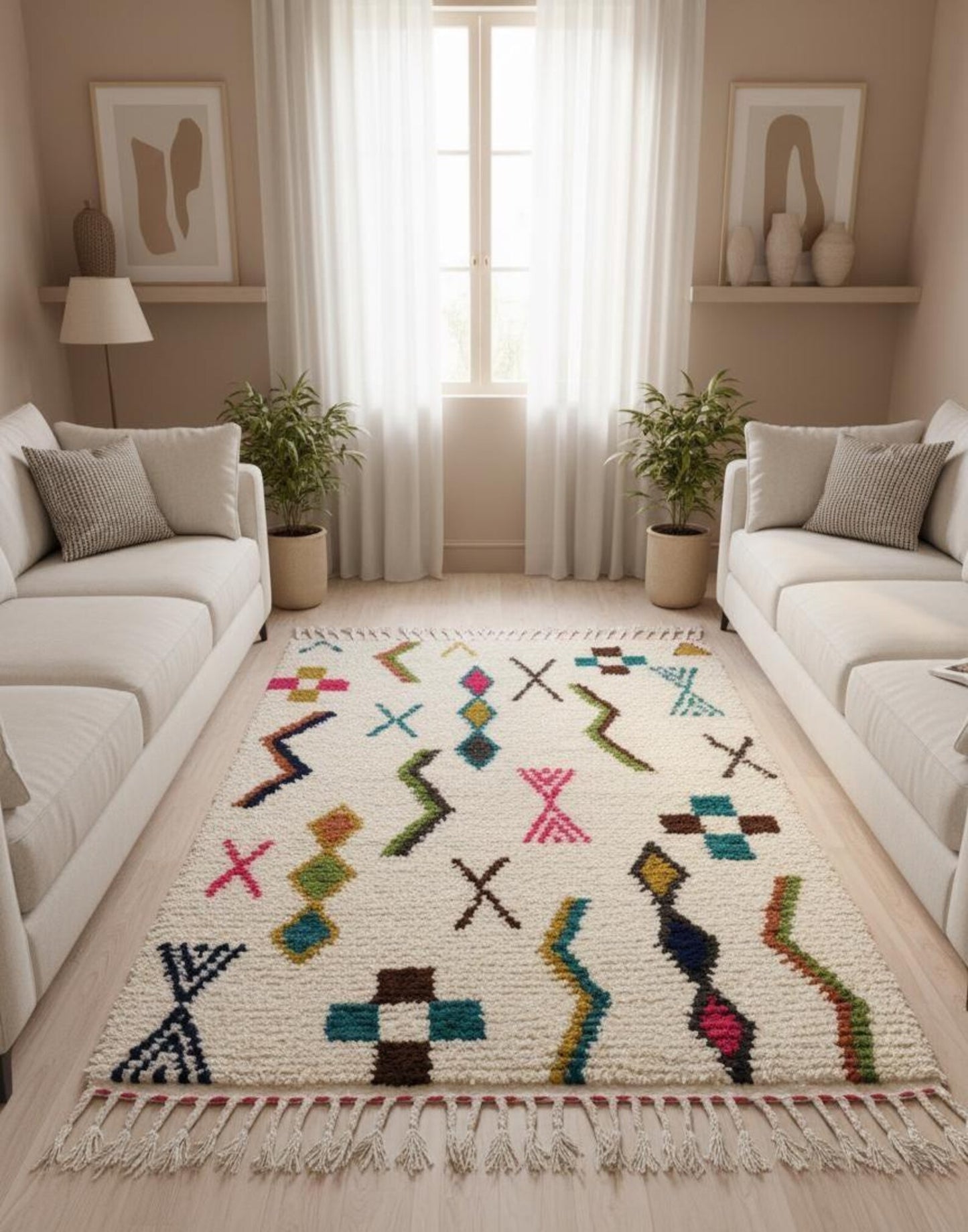 Tapis Géométrique Multicolore Amazighe  (1×1,5 m)