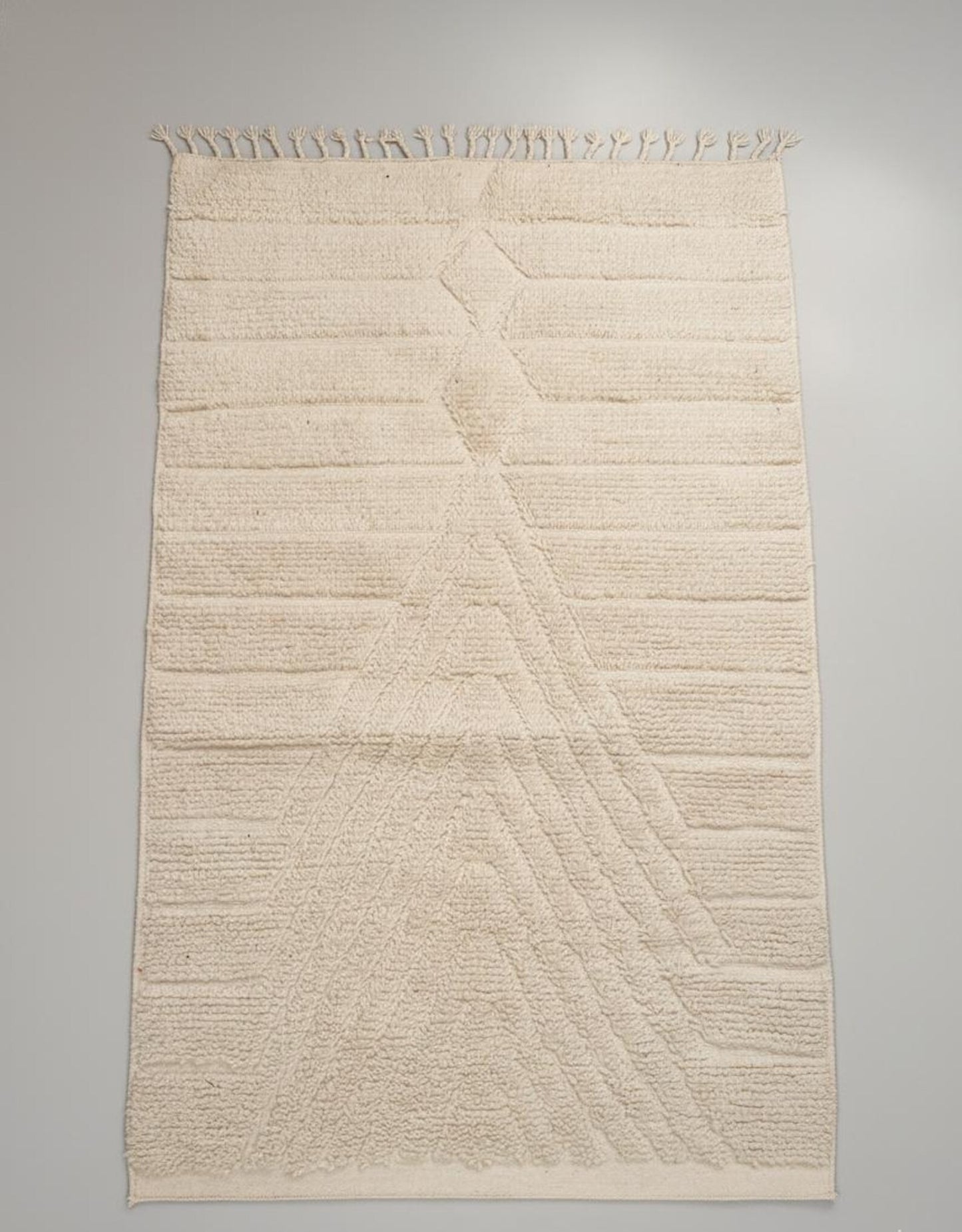 Tapis Minimaliste texture Géométrique Blanc Cassé (1m x 1.5m)