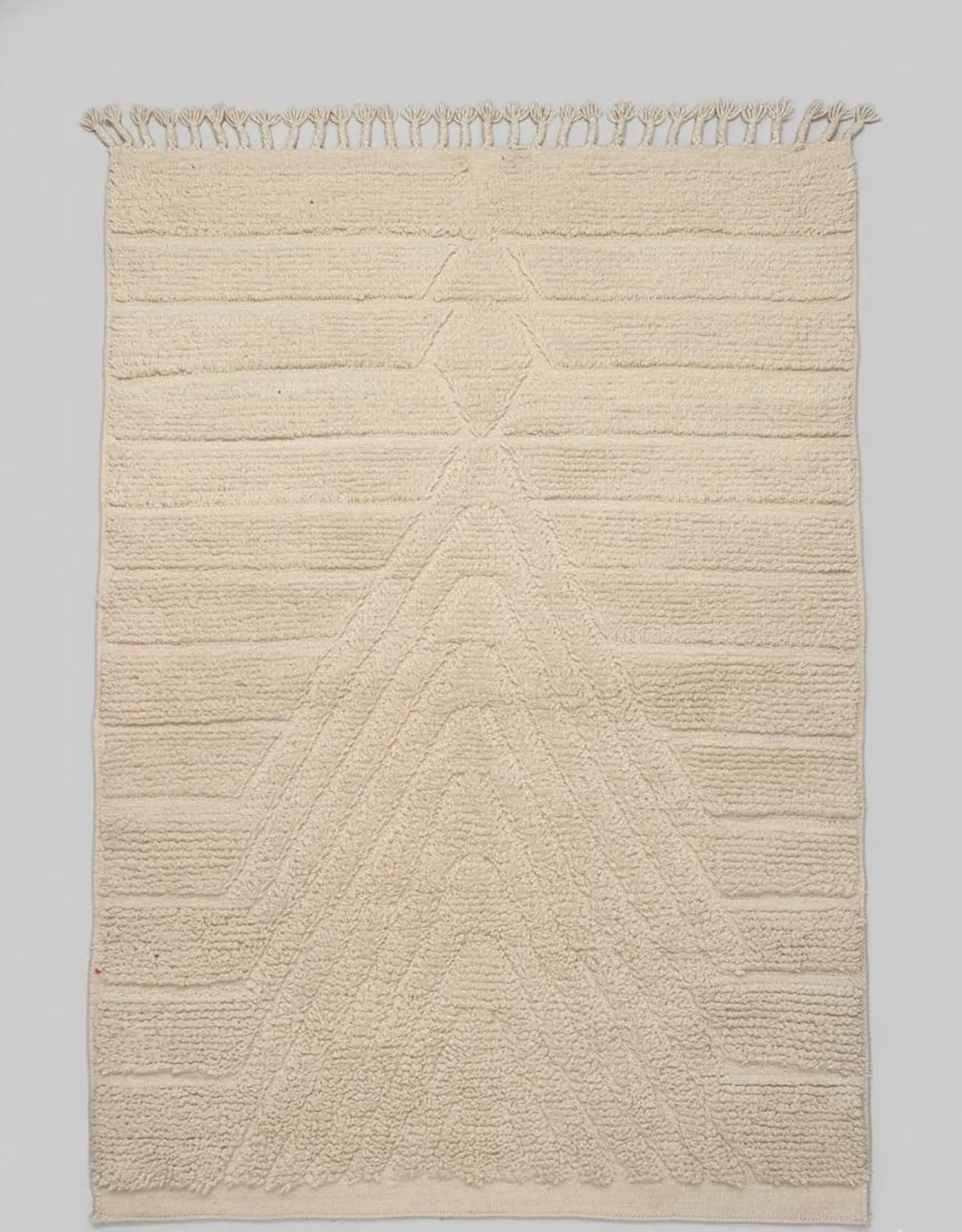 Tapis Minimaliste texture Géométrique Blanc Cassé (1m x 1.5m)