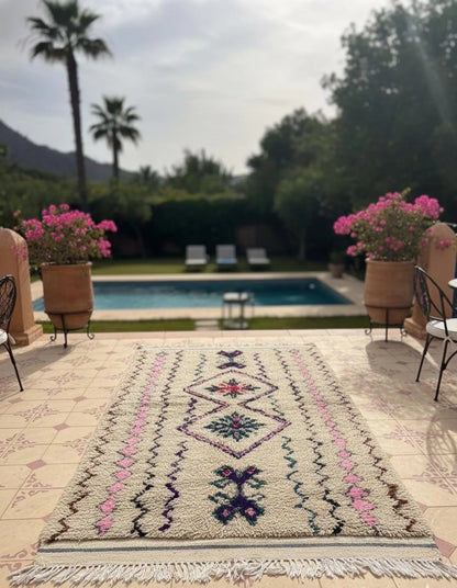 Tapis Amazigh Azilal en Laine – Motifs Géométriques (1×1,9 m)