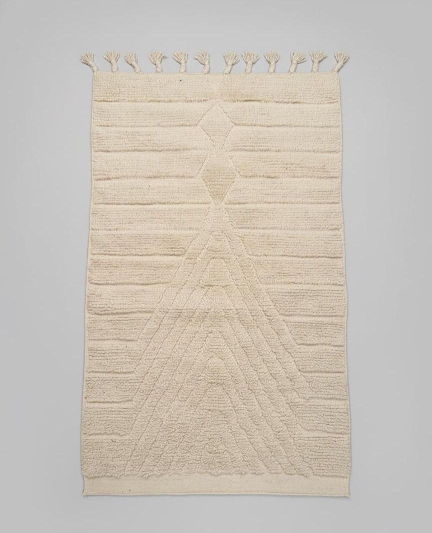 Tapis Minimaliste texture Géométrique Blanc Cassé (1m x 1.5m)