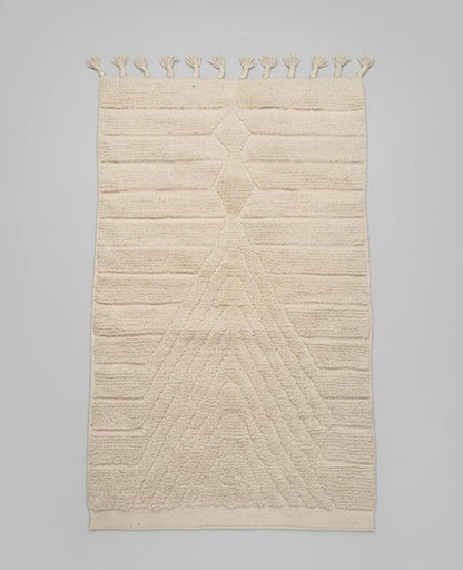 Tapis Minimaliste texture Géométrique Blanc Cassé (1m x 1.5m)