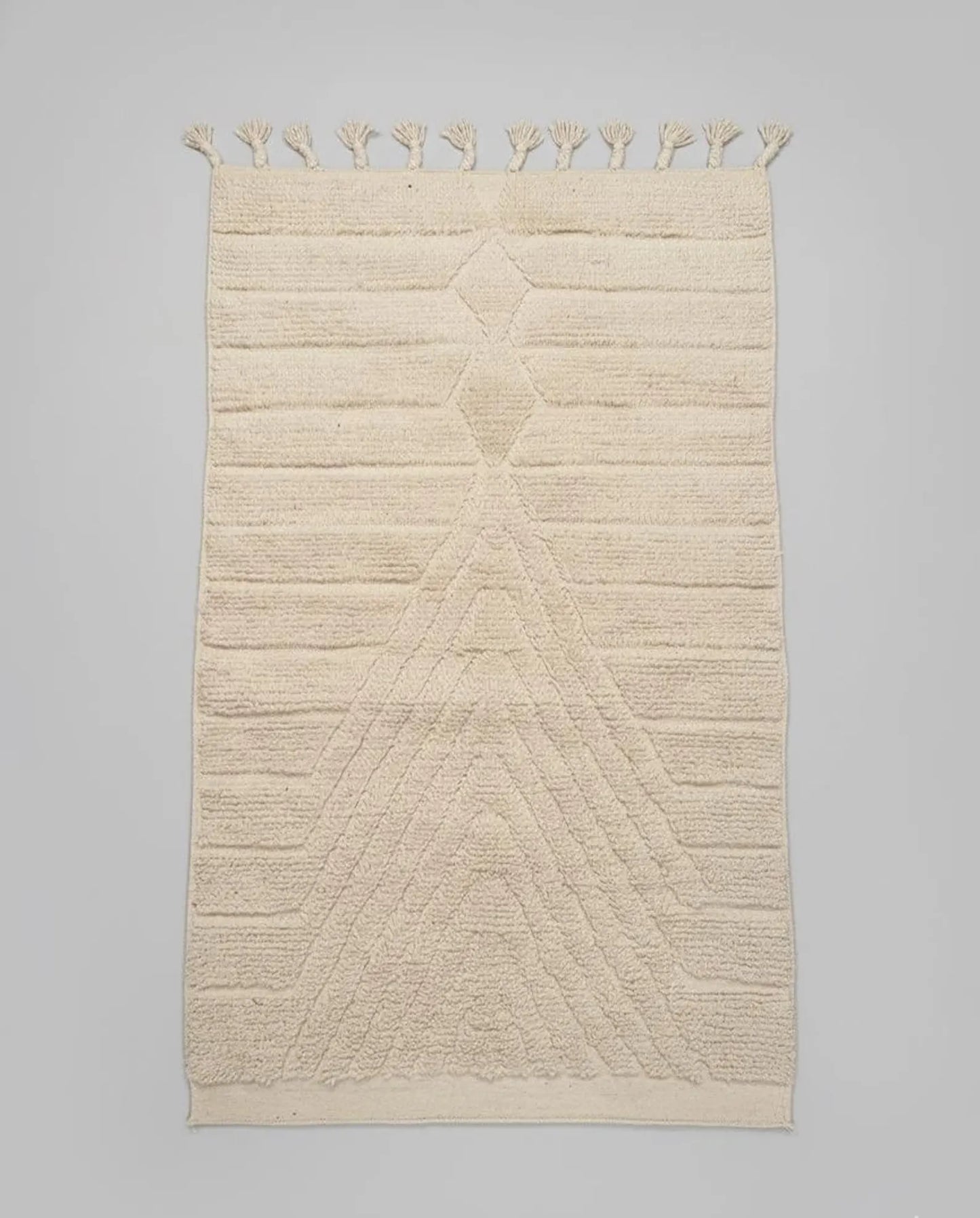 Tapis Minimaliste texture Géométrique Blanc Cassé (1m x 1.5m)