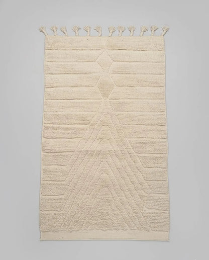 Tapis Minimaliste texture Géométrique Blanc Cassé (1m x 1.5m)